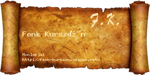 Fenk Kurszán névjegykártya